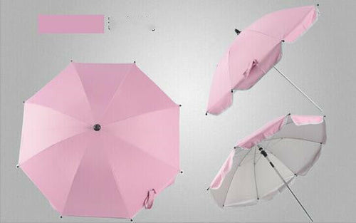 360° Rotating Pram Umbrella — Baby Stroller Sun & Rain Canopy