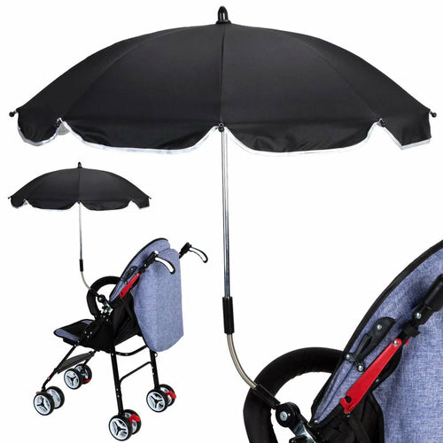 360° Rotating Pram Umbrella — Baby Stroller Sun & Rain Canopy