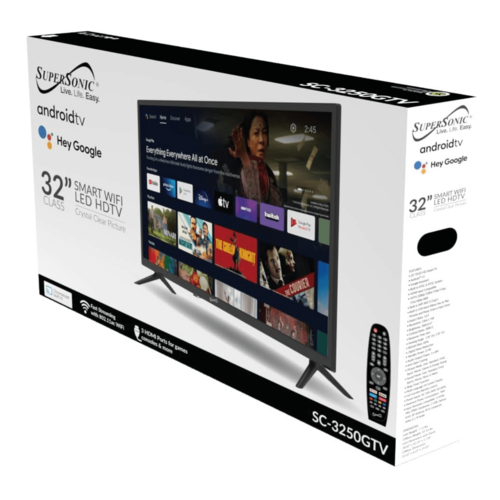 Supersonic 32-Inch Smart FHD DLED TV with Google Assistant Built-In