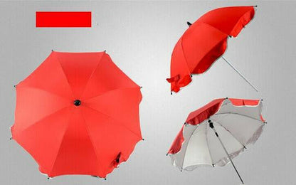 360° Rotating Pram Umbrella — Baby Stroller Sun & Rain Canopy