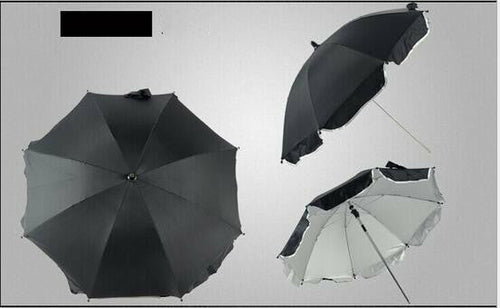 360° Rotating Pram Umbrella — Baby Stroller Sun & Rain Canopy