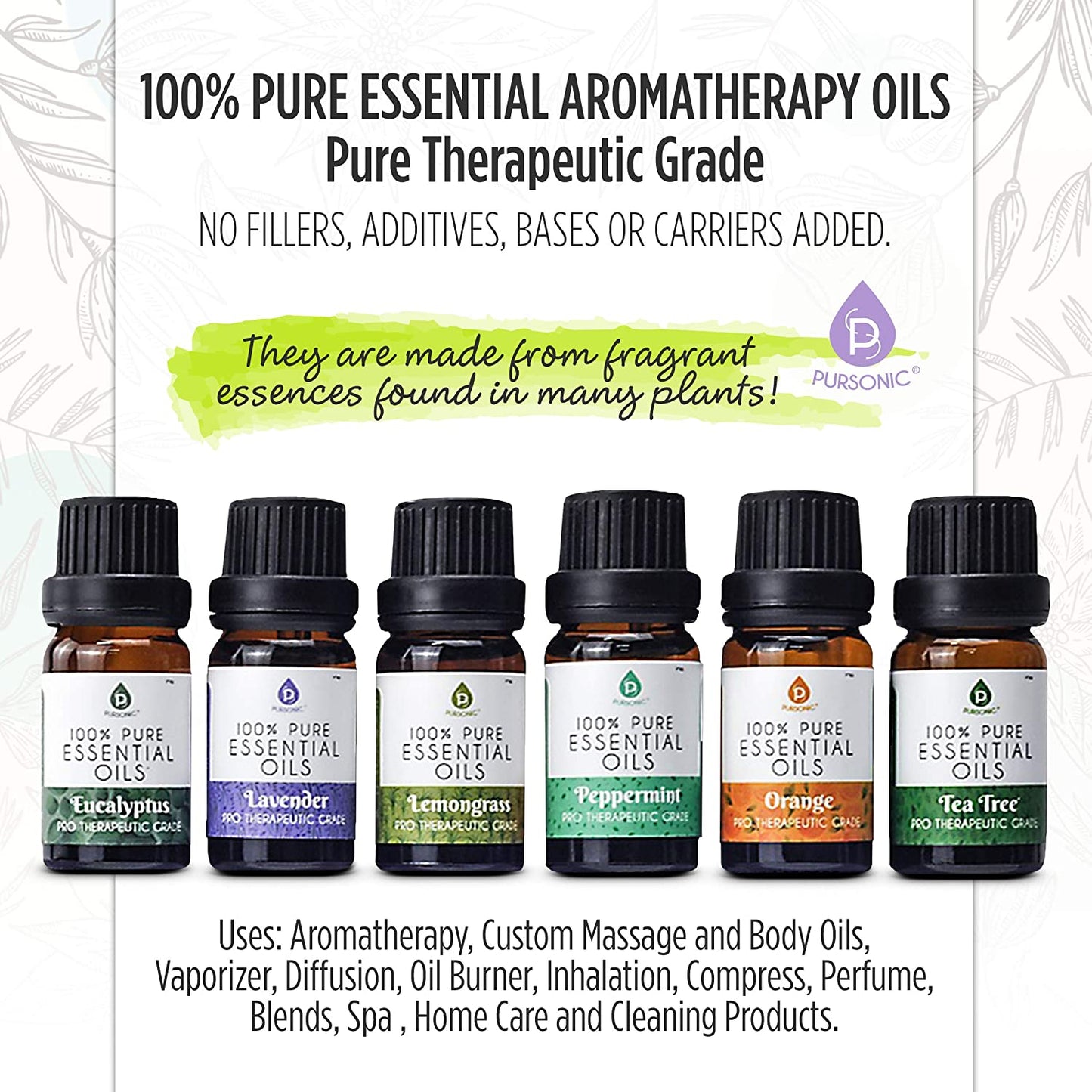 Pursonic Wellness Bundle – Air Purifier + Aromatherapy Diffuser & Essential Oils
