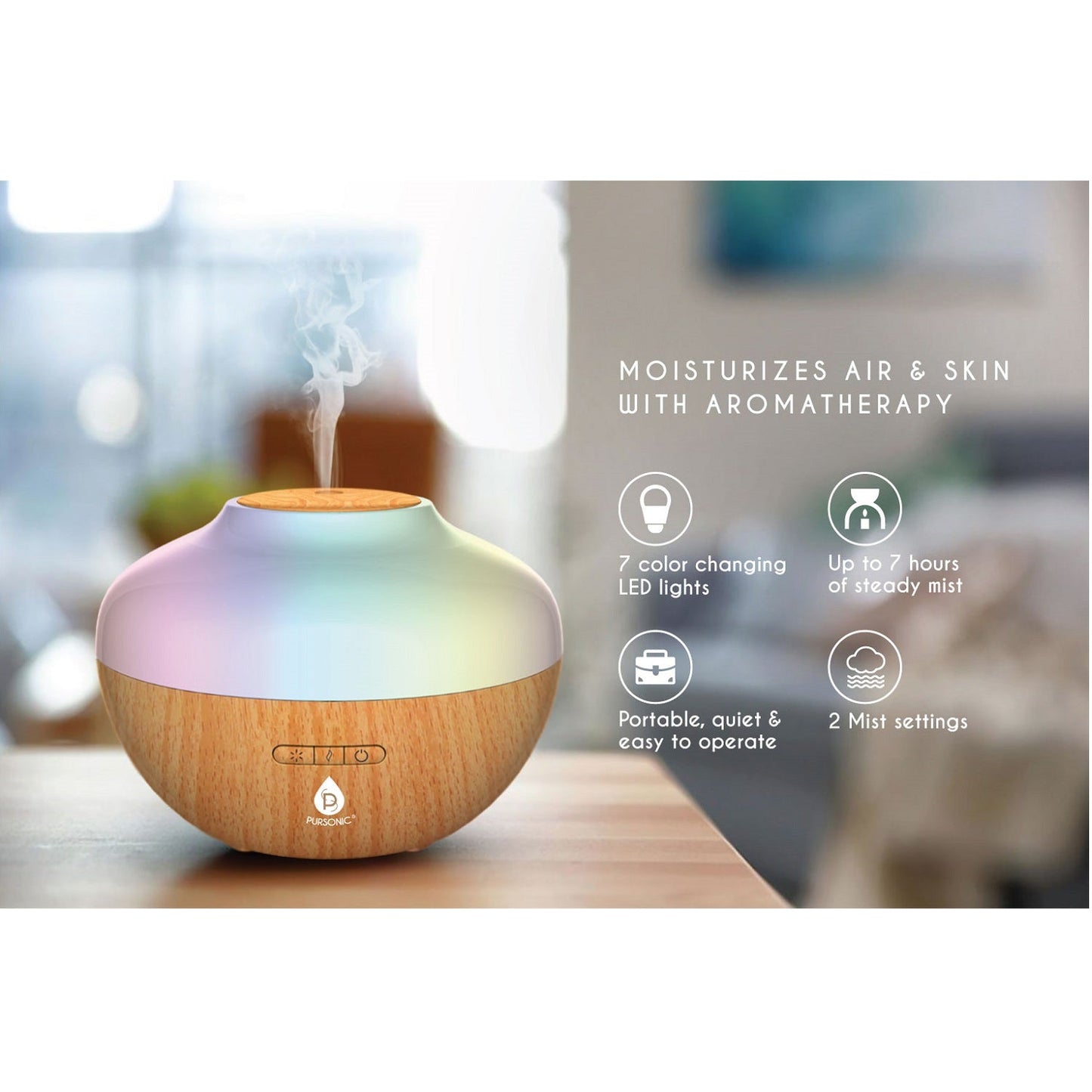 Pursonic Wellness Bundle – Air Purifier + Aromatherapy Diffuser & Essential Oils
