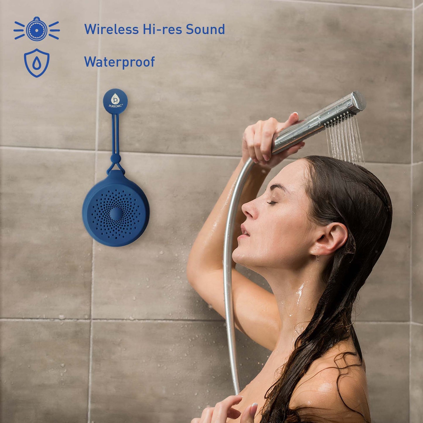 Pursonic Peak + Waterproof Wireless Speaker Bundle – 360° Sound, IPX4, 7-Hour Battery