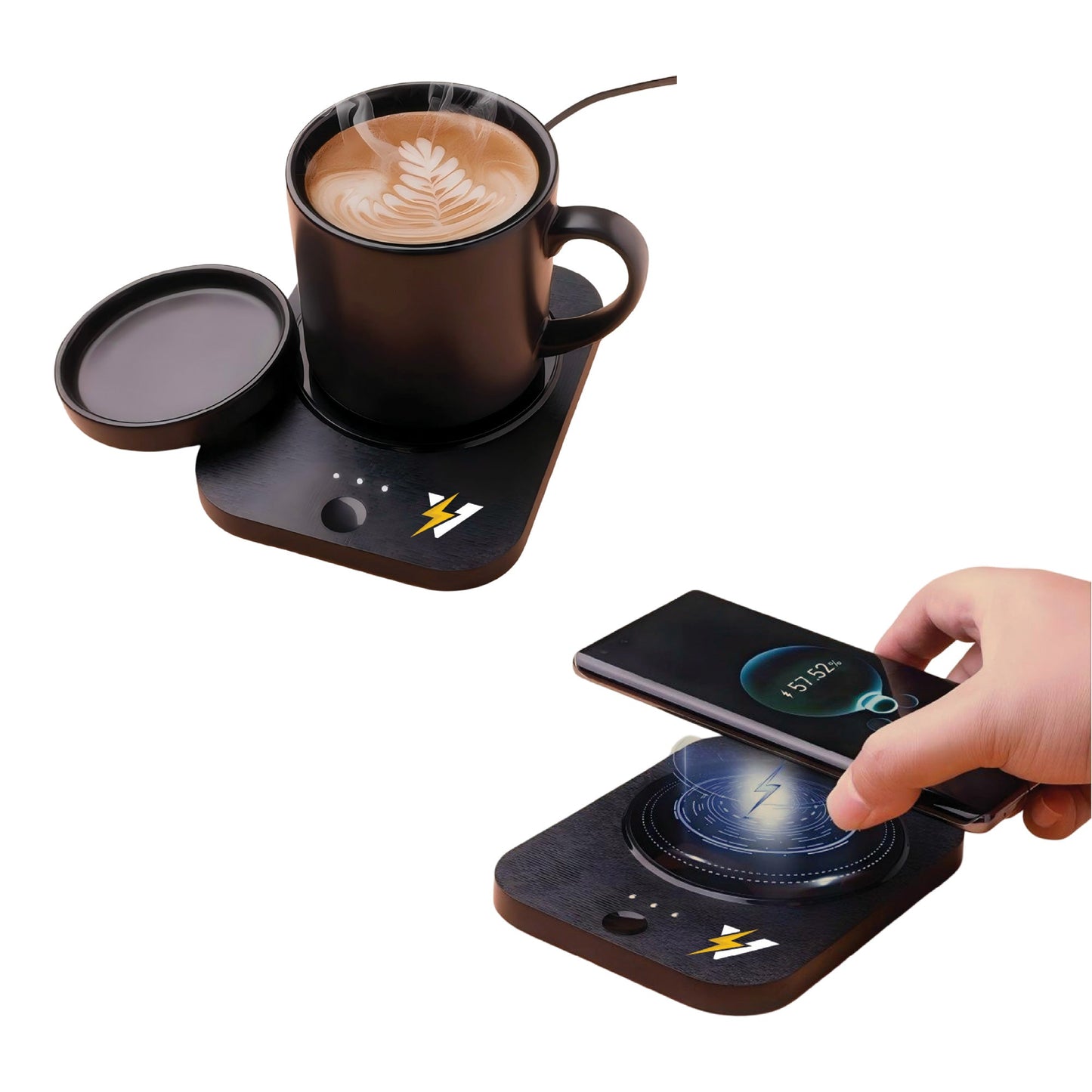 Sip & Charge 2-in-1 Wireless Charger & Mug Warmer – 15W Fast Charging, 131°F