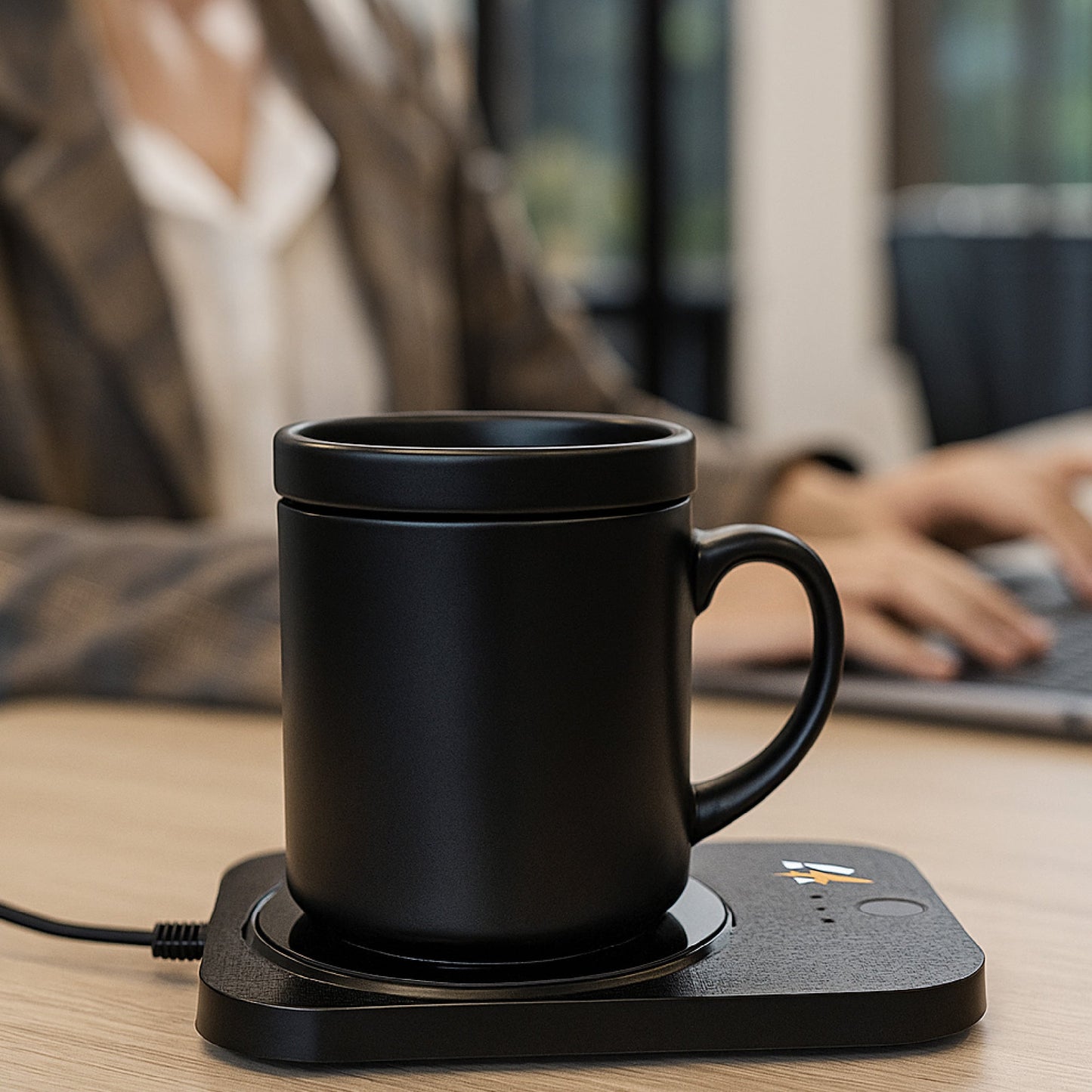 Sip & Charge 2-in-1 Wireless Charger & Mug Warmer – 15W Fast Charging, 131°F