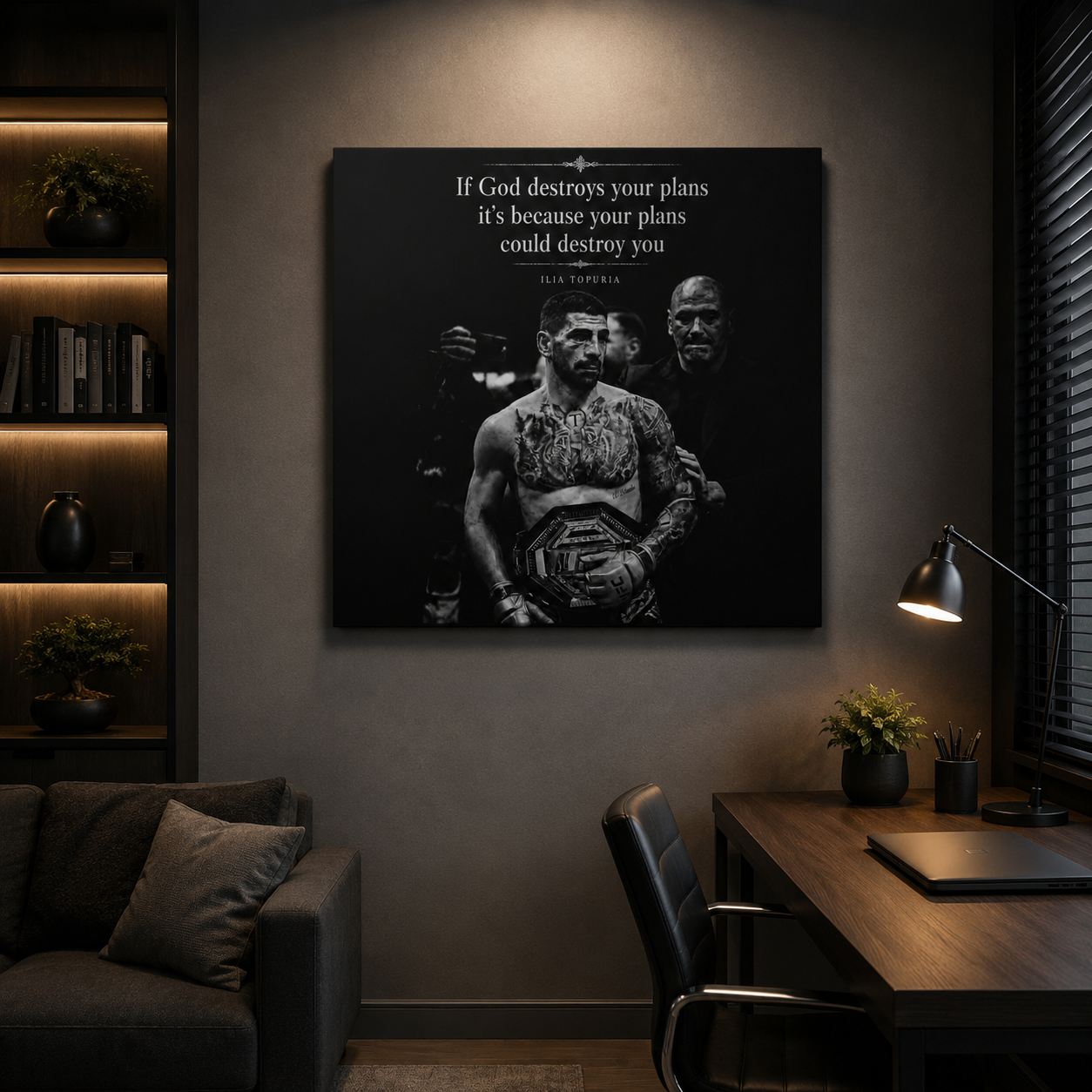 Ilia Topuria — If God Destroys Your Plans | Premium Metal Print