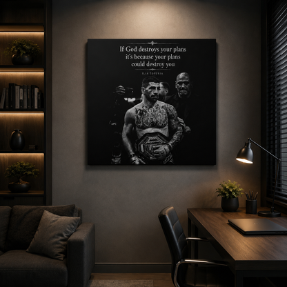 Ilia Topuria — If God Destroys Your Plans | Premium Metal Print