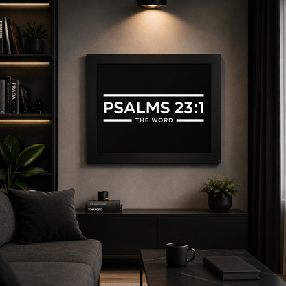 Psalms 23:1 The Word — Premium Framed Poster