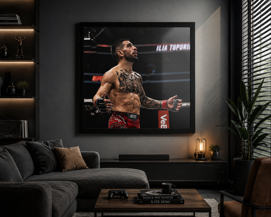 Ilia Topuria — Eyes to the Sky | Premium Framed Poster