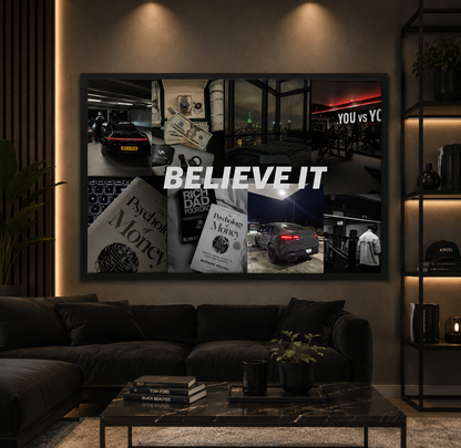 Believe It — Luxury Vision Board Framed Poster | Motivational Wall Art
