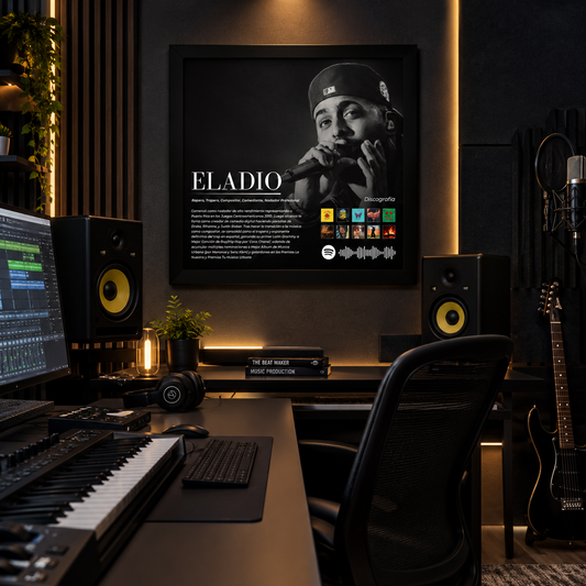 Eladio Carrión — Edición Editorial Vol. 2 con Discografía | Cuadro Enmarcado Premium