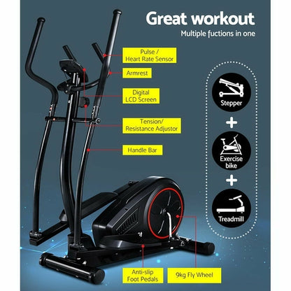 Everfit Elliptical Cross Trainer Exercise Bike — Home Fitness Equipment