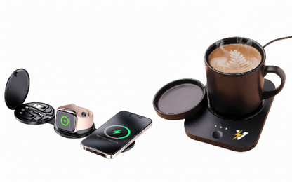 Wireless Charging Bundle – Mug Warmer + 5-in-1 Folding Charging Station