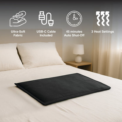 Pursonic Power Bank 10,000mAh + XL Electric Heating Pad Bundle – USB-C Powered