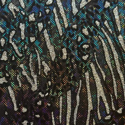 Glitter Cheetah Hologram Spandex Fabric by the Yard – 4-Way Stretch, 80% Nylon, 7 Colors | Spandex Palace