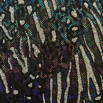 Glitter Cheetah Hologram Spandex Fabric by the Yard – 4-Way Stretch, 80% Nylon, 7 Colors | Spandex Palace