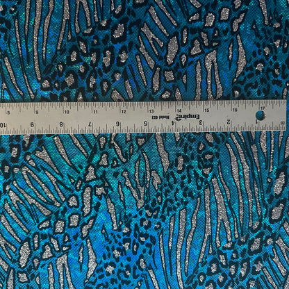 Glitter Cheetah Hologram Spandex Fabric by the Yard – 4-Way Stretch, 80% Nylon, 7 Colors | Spandex Palace