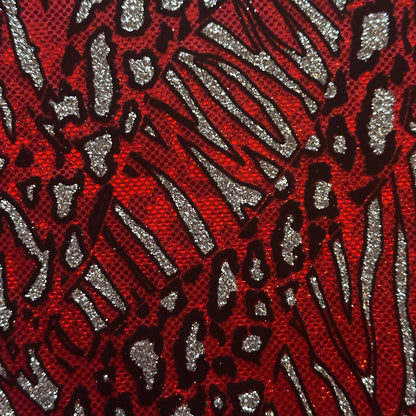 Glitter Cheetah Hologram Spandex Fabric by the Yard – 4-Way Stretch, 80% Nylon, 7 Colors | Spandex Palace