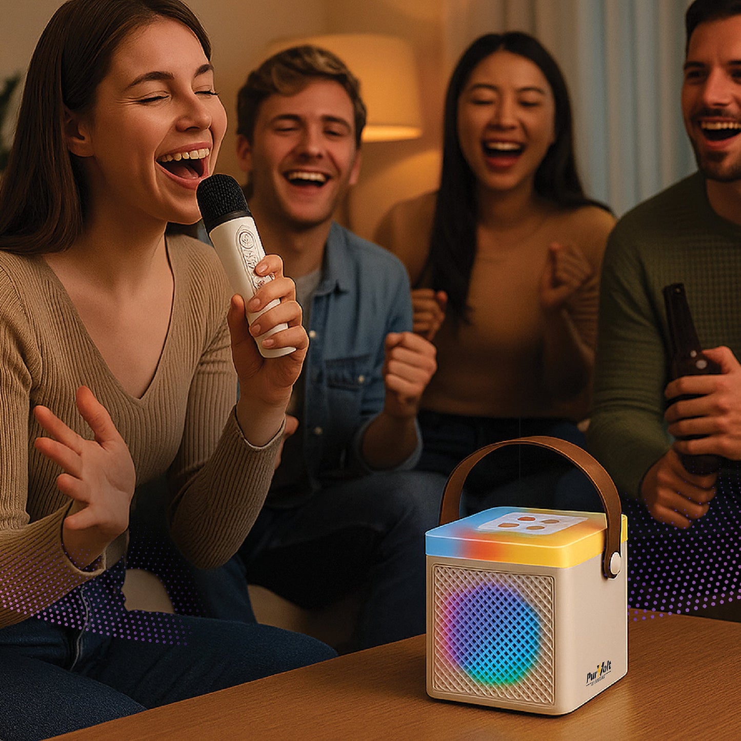 PurVolt Portable Karaoke Set + Pursonic True Wireless Earbuds Bundle – Bluetooth 5.0