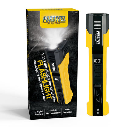 Emergency Prep Bundle – Pursonic Ultra Bright Flashlight + 10,000mAh Fast Charging Power Bank