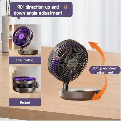 6-Inch Foldable Glow-in-the-Dark USB Desktop Fan — Silent & Portable