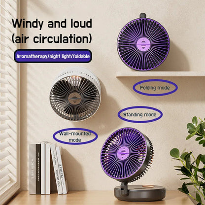 6-Inch Foldable Glow-in-the-Dark USB Desktop Fan — Silent & Portable