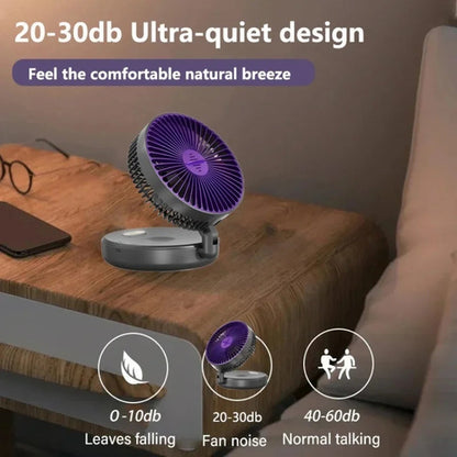 6-Inch Foldable Glow-in-the-Dark USB Desktop Fan — Silent & Portable