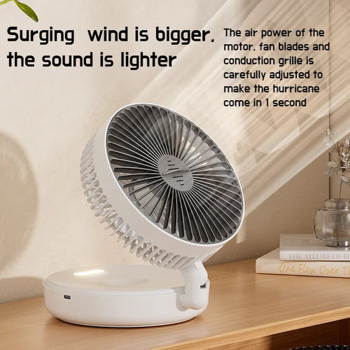 6-Inch Foldable Glow-in-the-Dark USB Desktop Fan — Silent & Portable