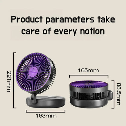 6-Inch Foldable Glow-in-the-Dark USB Desktop Fan — Silent & Portable