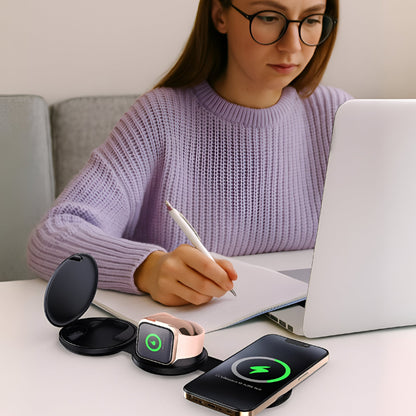 Power & Sound Essentials Bundle – 5-in-1 Wireless Charging Station + True Wireless Earbuds