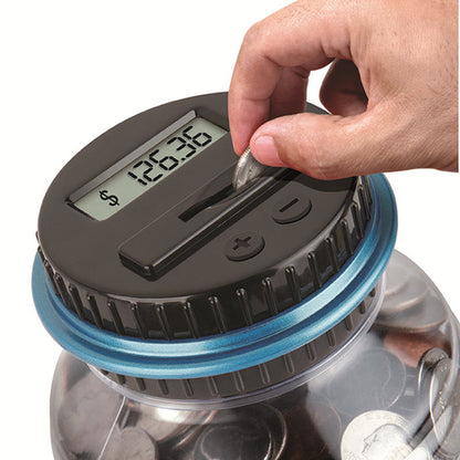Digital Coin Counting Money Saving Box – LCD Display, Transparent Jar, Piggy Bank