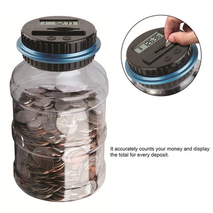 Digital Coin Counting Money Saving Box – LCD Display, Transparent Jar, Piggy Bank