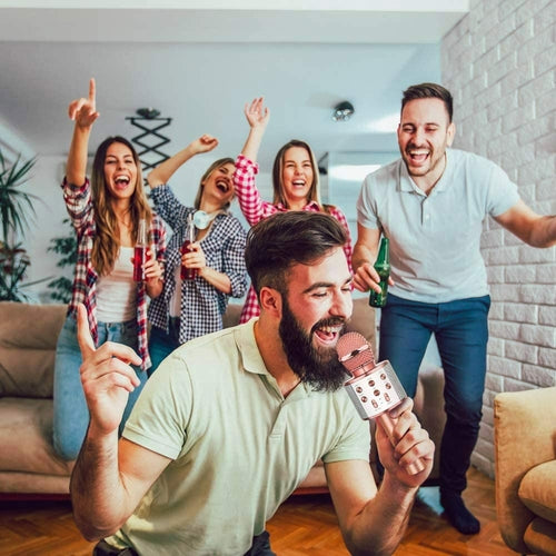Wireless Karaoke Microphone with Built-In Bluetooth Speaker