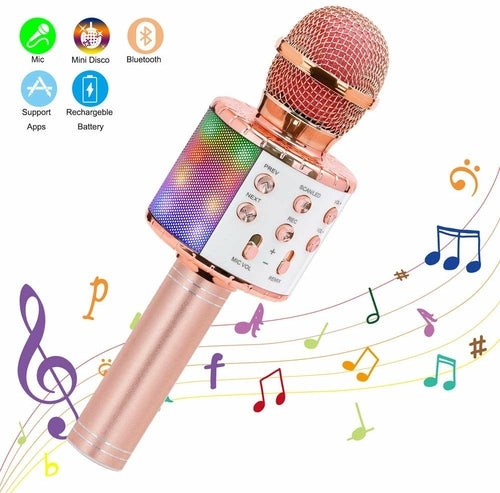 Wireless Karaoke Microphone with Built-In Bluetooth Speaker