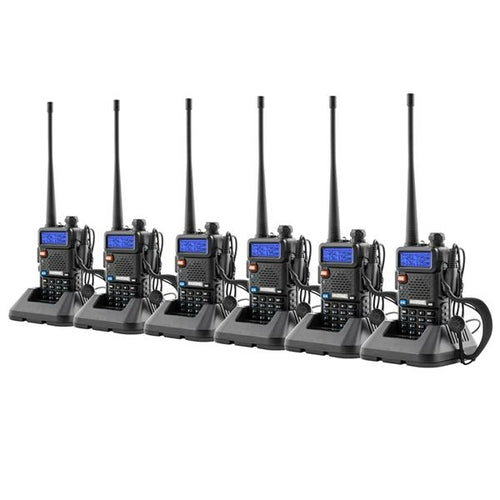 BAOFENG Dual Band Walkie Talkie Set of 6 — 136-174MHz / 400-520MHz Two-Way Radio