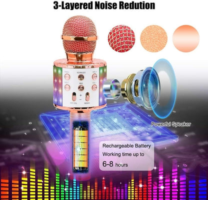 Wireless Karaoke Microphone with Built-In Bluetooth Speaker