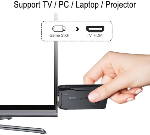 HD Wireless Game Stick Console — 10,000 Built-In Games with 2.4G Gamepad