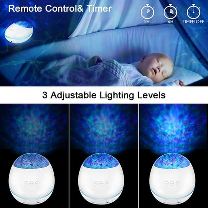 Ocean Wave Projector Night Light with Bluetooth Music Player