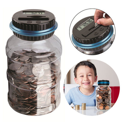 Digital Coin Counting Money Saving Box – LCD Display, Transparent Jar, Piggy Bank