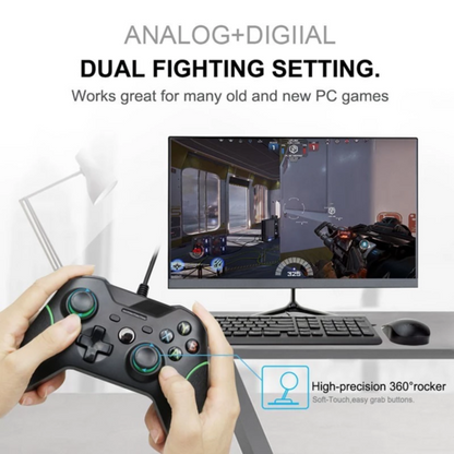USB Wired Controller for Xbox One & PC – Dual Vibration + Headphone Jack
