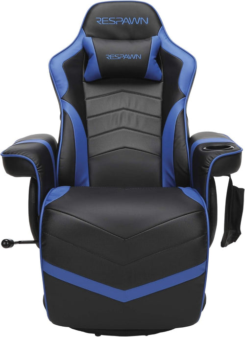 Blue 900 Gaming Recliner Chair With Adjustable Leg Rest & Cupholder