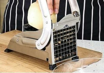 Stainless Steel French Fries & Potato Cutter – 2 Interchangeable Blades, Wall-Mount