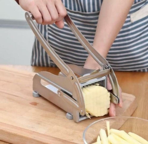 Stainless Steel French Fries & Potato Cutter – 2 Interchangeable Blades, Wall-Mount