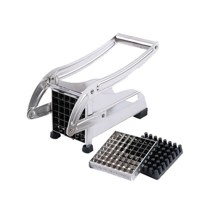 Stainless Steel French Fries & Potato Cutter – 2 Interchangeable Blades, Wall-Mount