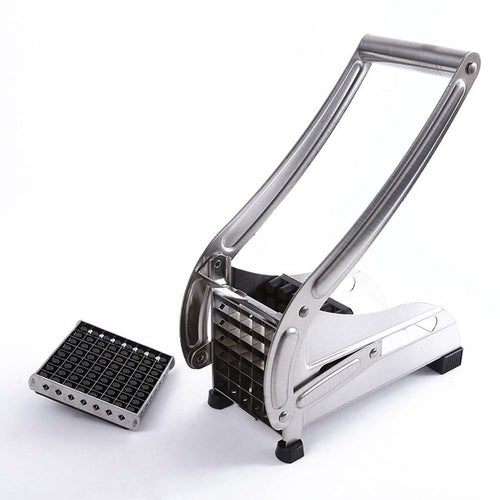 Stainless Steel French Fries & Potato Cutter – 2 Interchangeable Blades, Wall-Mount