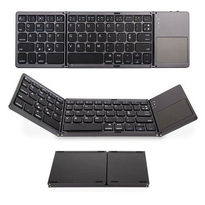 Portable Triple Folding Bluetooth Keyboard — Wireless Mini Keyboard for Phone & Tablet