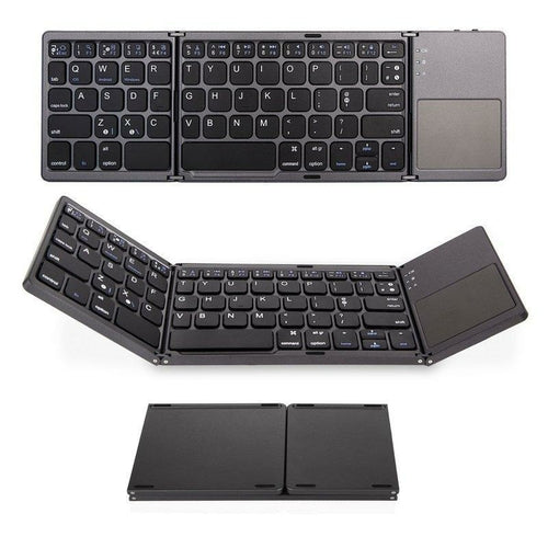 Portable Triple Folding Bluetooth Keyboard — Wireless Mini Keyboard for Phone & Tablet