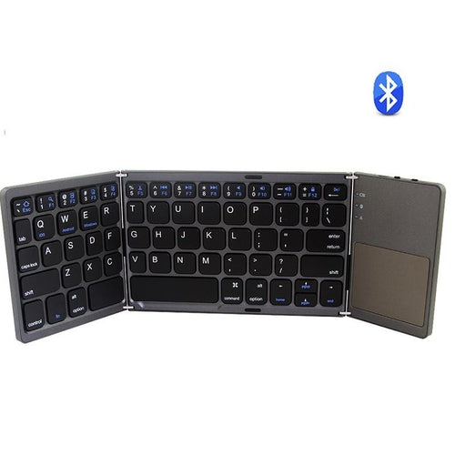 Portable Triple Folding Bluetooth Keyboard — Wireless Mini Keyboard for Phone & Tablet