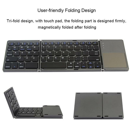 Portable Triple Folding Bluetooth Keyboard — Wireless Mini Keyboard for Phone & Tablet